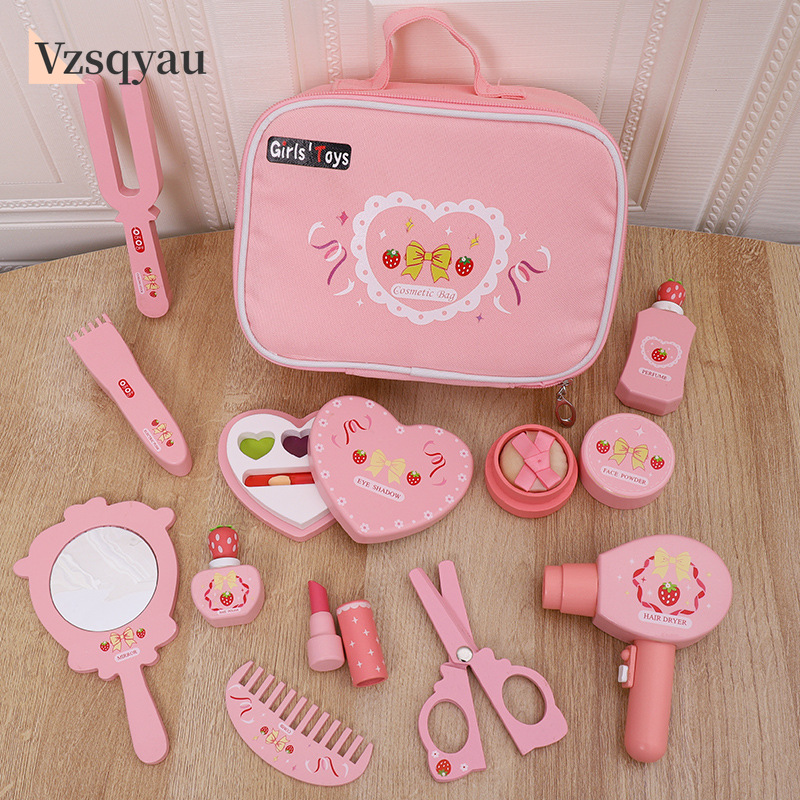 Makeup Beauty House - Children Wooden Play House Toys Pink