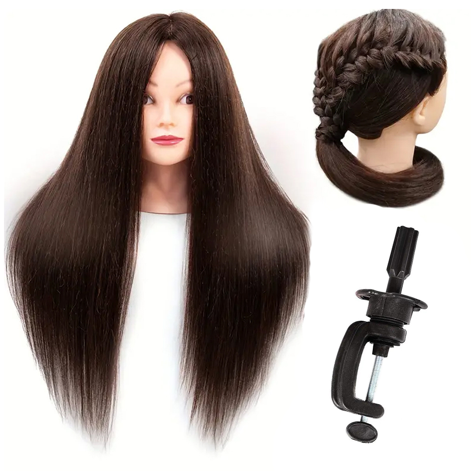 Beauty Makeup Training - Realistic Mannequin Head With Synthetic Hair