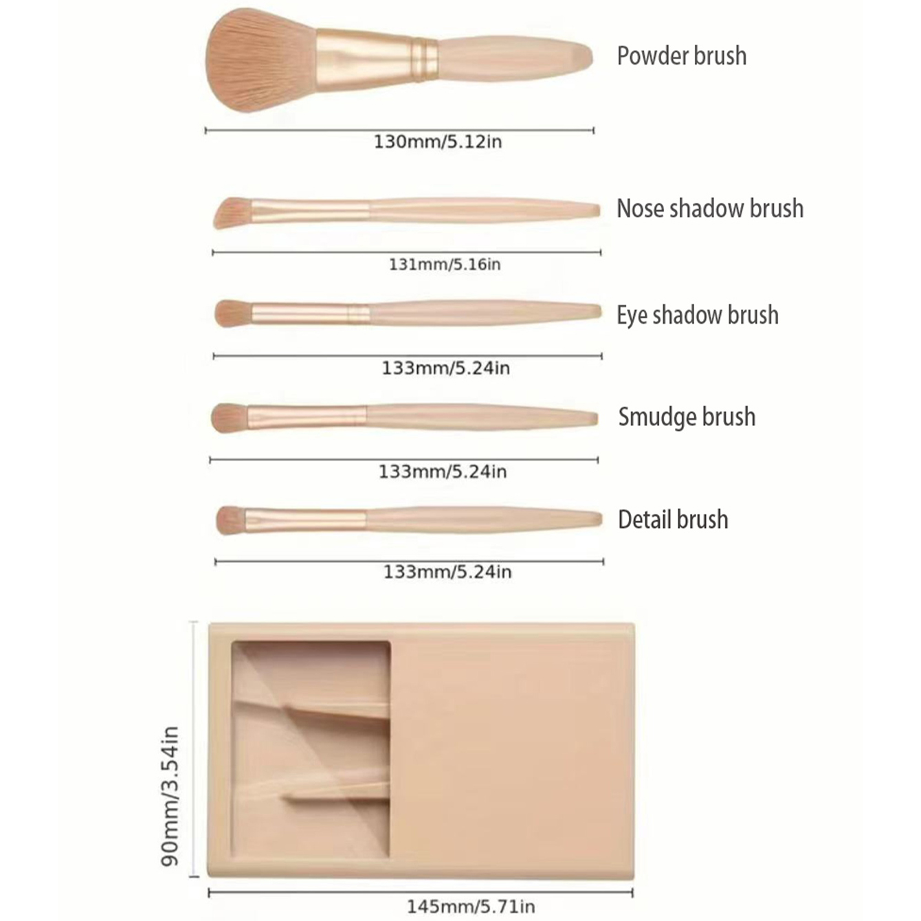 5pcs Cosmetic Brush Kit With M - Beauty Makeup Organizer ulasan dan harga